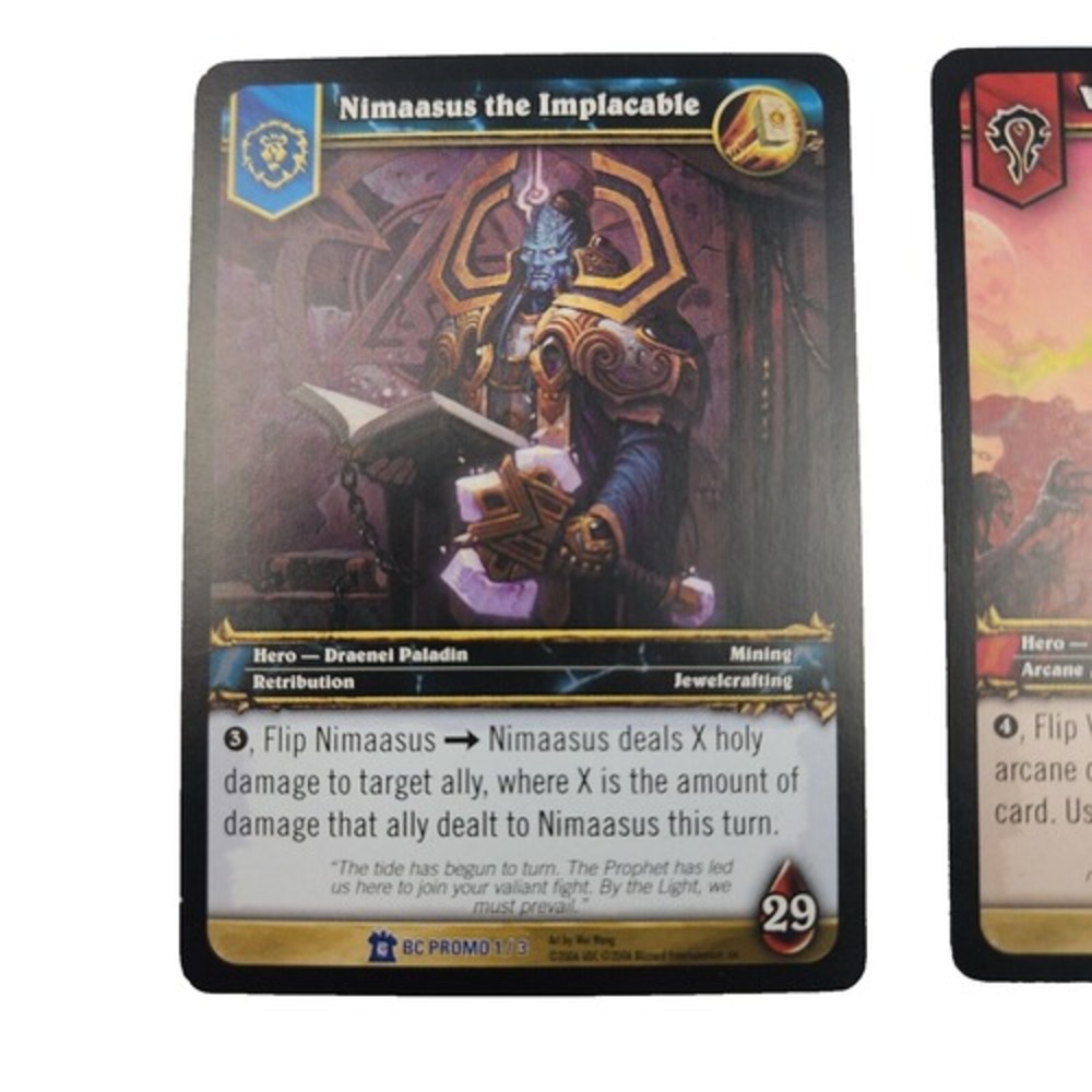 Wow World Of Warcraft Nimaasus Implacable Varanis Bitterstar Holo Foil BC Promo - Picture 3 of 6